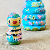 2pc Set: 4” Hive Box with Bee Friend (Turquoise)