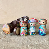 Set of 4: Forest Friends with Log Truck (Mushroom, Bear, Bunny) (Copy)