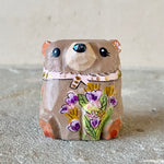 1.25” Hazelnut Bear with Bonnet (Pink)