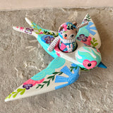 Set of 2: 3” Bear Rider with 8” Bird (Dove)