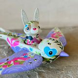 Set of 2: 3” Rabbit Rider with 8” Bird (Dove)