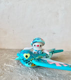 Set of 2: 3” Mushroom Rider with 8”Bird