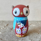3” Owl with 2 Chicks (Rust)