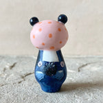 2” Panda Bear with Baby (Denim/Pink Dot)