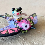 Set of 2: 3” Bee Rider with 8” Bird (Raven)