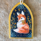 5.5” Hand-painted Ornament: Fox #2