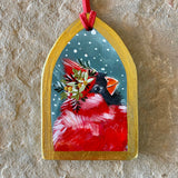 3.5” Chunky Hand-painted Ornament: Cardinal