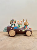 Set of 4: Winter Friends with Log Truck (Mushroom, Bunny, Mouse)