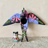 Set of 2: 3” Bee Rider with 8” Bird (Raven)