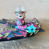 Set of 2: 3” Deer Rider with 8” Bird (Raven)