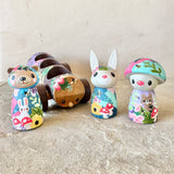 Set of 4: Forest Friends with Log Truck (Mushroom, Bear, Bunny)