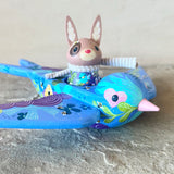 Set of 2: 3” Rabbit Rider with 8”Bird