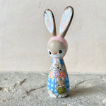 3.5” Bunny with Four Babies (Blue Gingham/Pink)