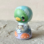 2” Mallard Duck with Baby (Lavender and Rain)