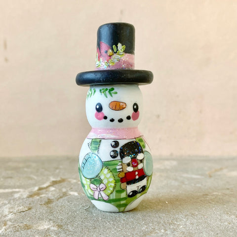 3” Snowman with Nutcracker