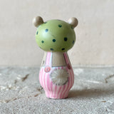 2” Bear with Baby (Pink Stripe/Green Dot)