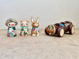 Set of 4: Winter Friends with Log Truck (Mushroom, Bunny, Mouse)
