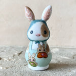 2.25” Bunny with Two Babies (Sky/Blue)