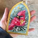 5.5” Hand-painted Ornament: Cardinal #2