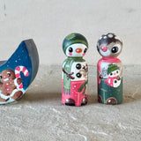 Set of 3: 2.5” Rudolph and Frosty with Canoe