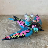 Set of 2: 3” Mouse Rider with 8” Bird (Raven)