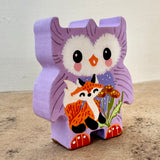 2” Owl Friend with Fox (Lavender)