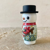 3” Snowman with Cardinal Doll
