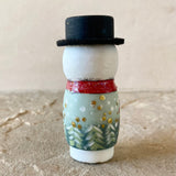 3” Snowman with Cardinal Doll