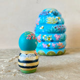 2pc Set: 4” Hive Box with Bee Friend (Turquoise)