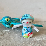 Set of 2: 3” Mushroom Rider with 8”Bird