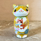 3” Cat with Kitten and Mouse (Orange)