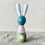 3.5” Bunny with Squirrel (Green/Blue)