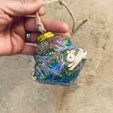 3.75” Paper Mache Ornament: Leaping Bunnies