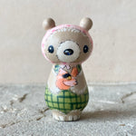 2” Bear with Baby (Green Plaid/Pink Dot)