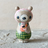 2” Bear with Baby (Green Plaid/Pink Dot)