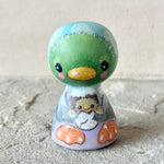 2” Mallard Duck with Baby (Lavender and Rain)