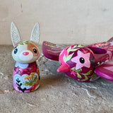 Set of 2: 3” Bunny Rider with 8” Bird (Dark Cherry #2)