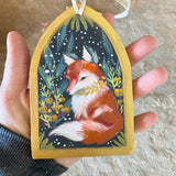 5.5” Hand-painted Ornament: Fox #1