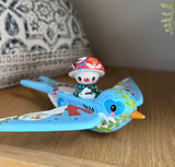 Set of 2: 3” Mushroom Rider with 8”Bird