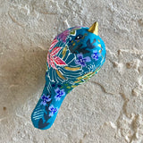 3.25” Turquoise Wildflower Songbird (Resin)