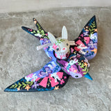 Set of 2: 3” Rabbit Rider with 8” Bird (Raven)