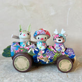 Set of 4: Forest Friends with Fancy Log Truck (Mushroom, Rabbit, Deer)