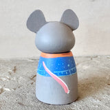 3” Winter Friend: Mouse with Triplets (Gray)