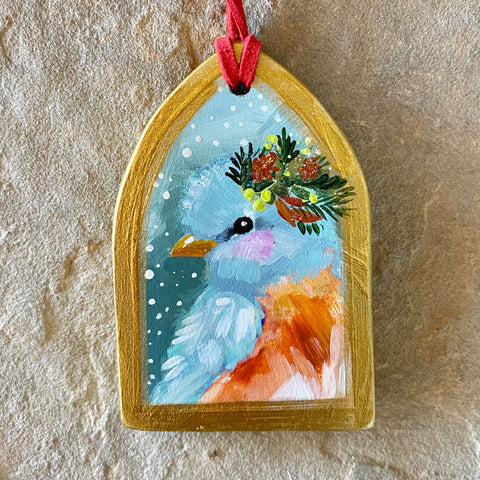 3.5” Chunky Hand-painted Ornament: Bluebird