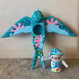 Set of 2: 3” Mushroom Rider with 8”Bird