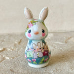 2.25” Bunny with 3 Babies (Sky+Steel Blue)