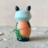 2” Fox with Baby (Green Plaid/Sky Blue)