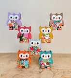 2” Owl Friend with Bunny (Evergreen)