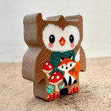 2” Owl Friend with Fox (Brown)