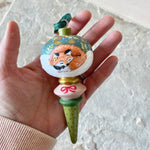 4” Spindle Ornament: Sleeping Fox